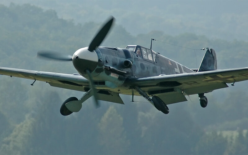 Bf 109 in flight.