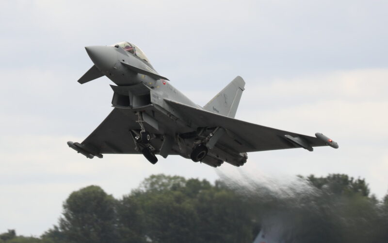 Eurofighter Typhoon takes off at RIAT.