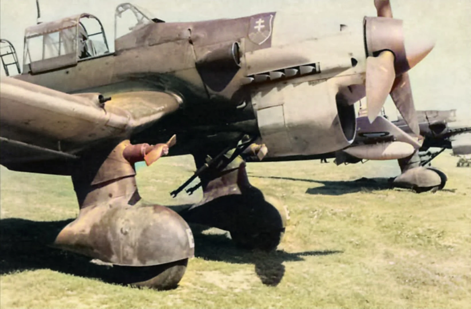 A stuka Ju-87 on the ground