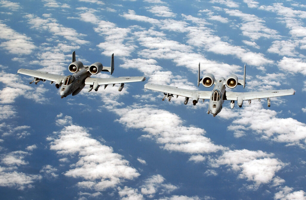A pair of A-10s over the Med.