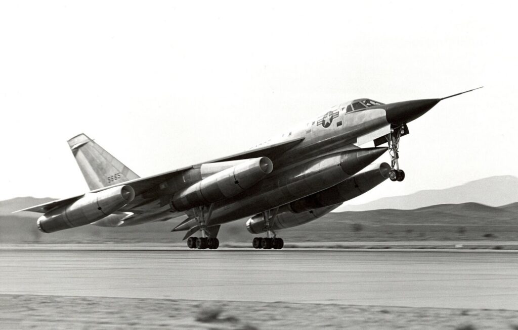 The B-58 Hustler would have carried the FISH up to altitude.