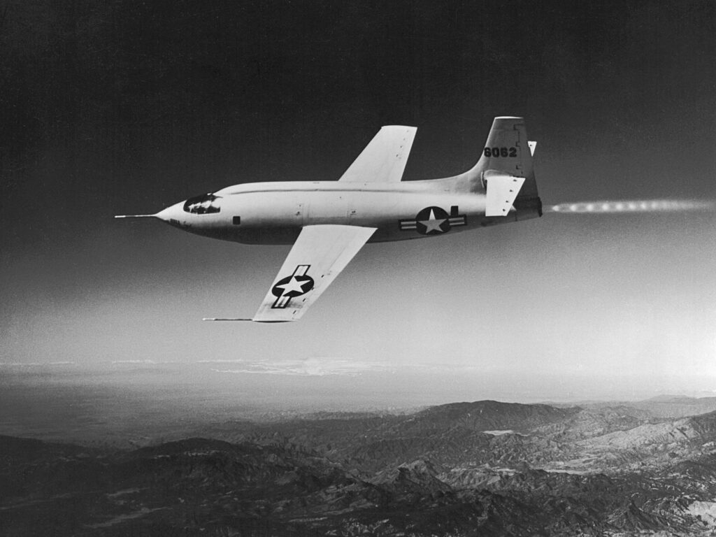 The Bell X-1 was flown by Chuck Yeager.