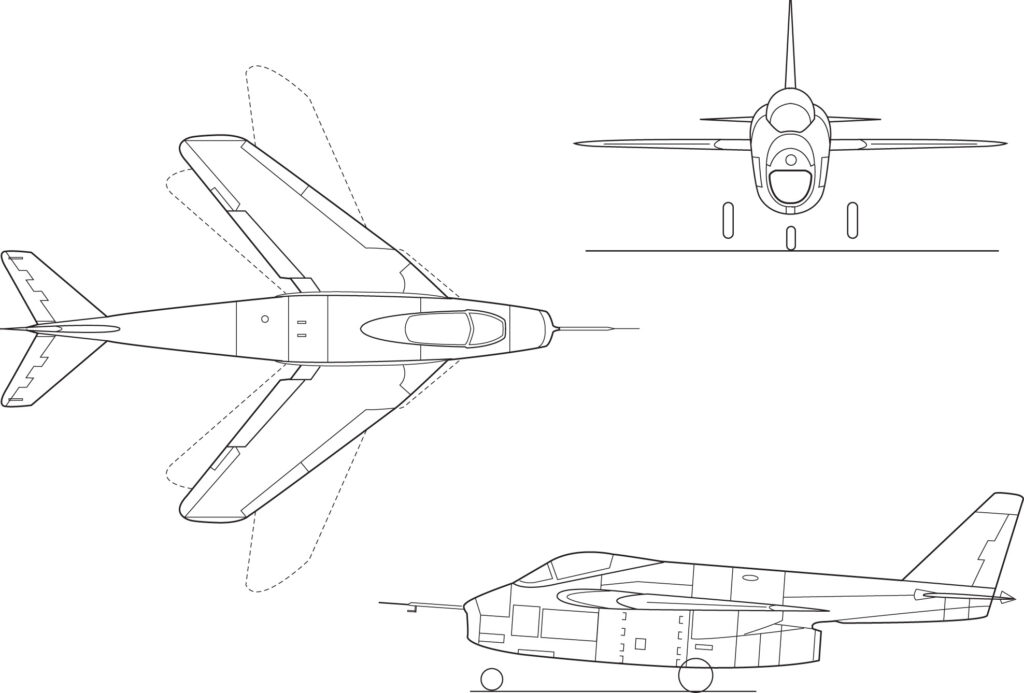 The X-5's possible wing sweep angles.