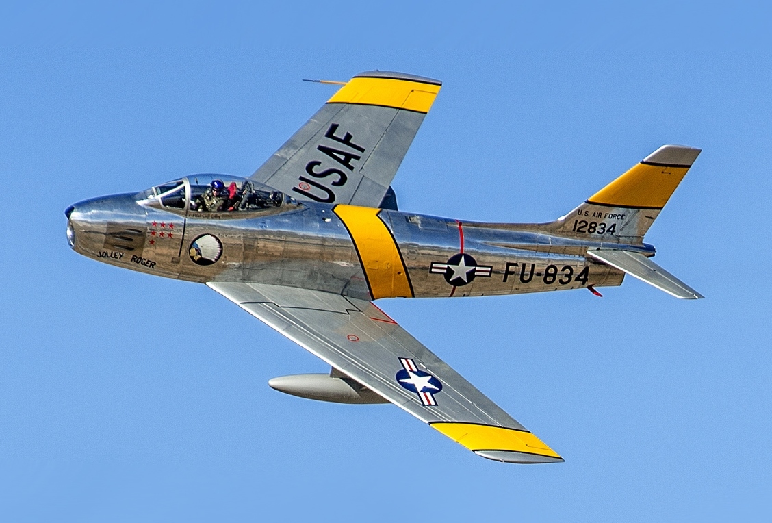 An F-86 Sabre in flight.