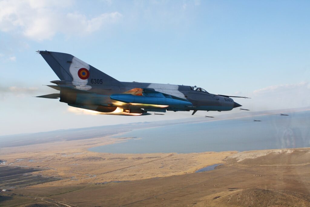 The MiG-21 is also capable of light ground attack.