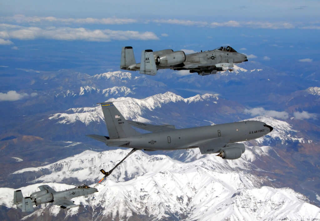 The A-10 is capable of air to air refuelling.