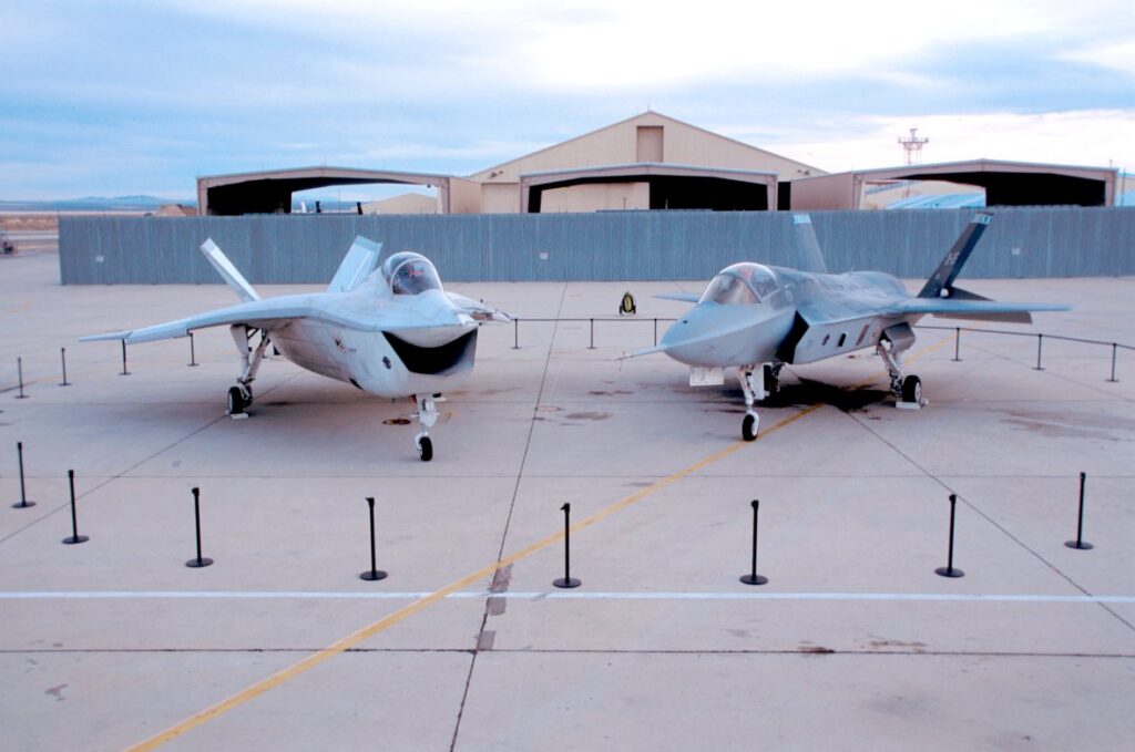 The X-35 and X-32.