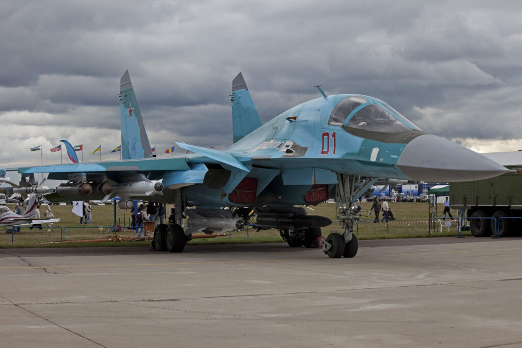 The Su-34 at MAKS 2009.