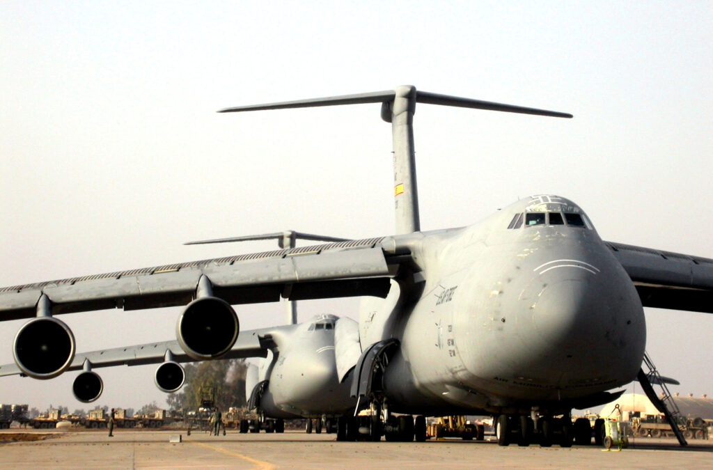 The C-5 Galaxy is operated from bases across the US and NATO members.