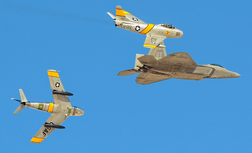 The F-86 and F-22 is seperated by 50 years 