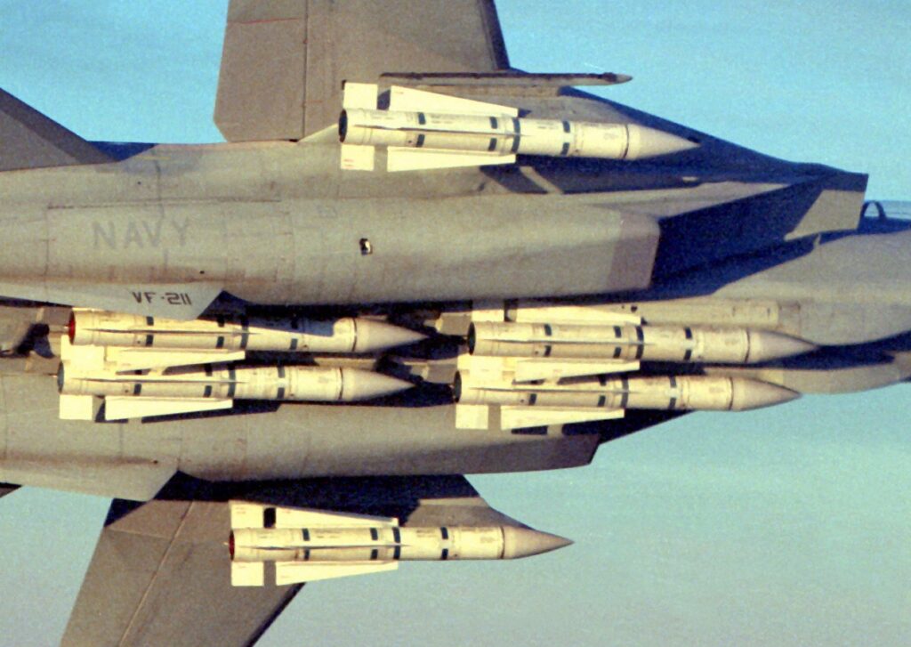 The F-14 with a full load of missiles.
