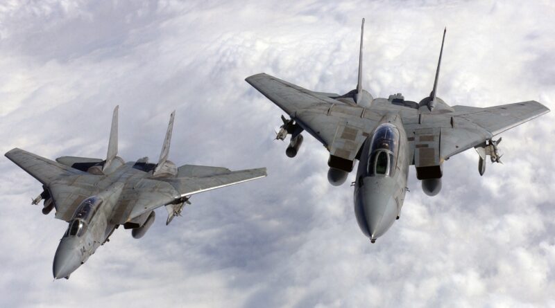 A pair of F-14A Tomcats of VF-211.