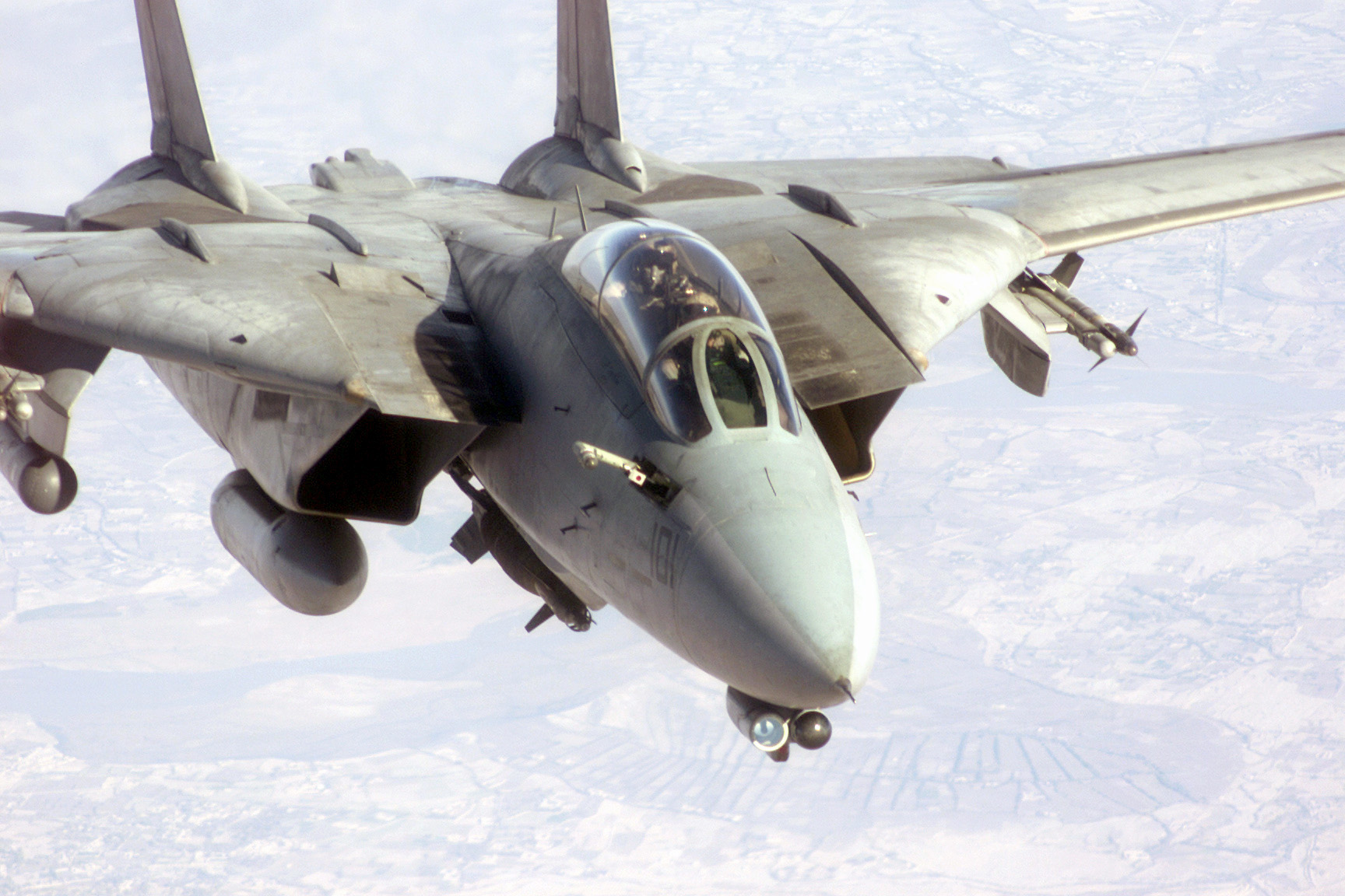 An F-14 preparing to refuel during operation Enduring Freedom.