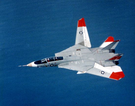 The F-14 was capable of flying in this unusual configuration.
