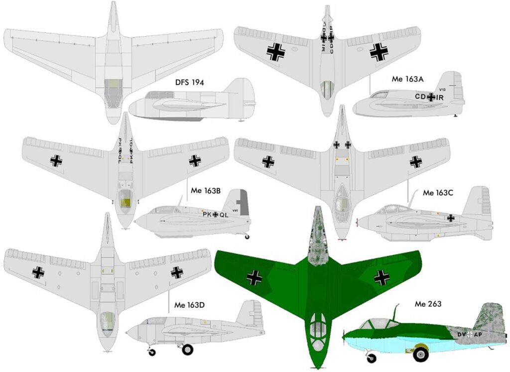 The Me 163 went through quite a few designs.