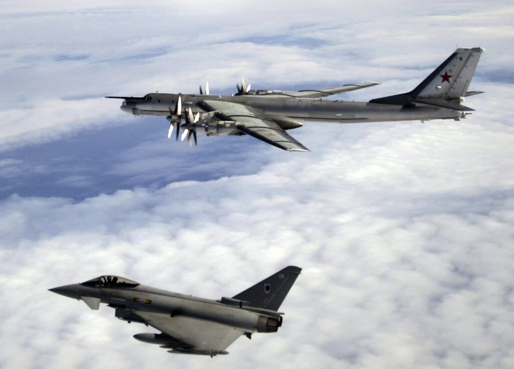 Typically pairs of fighter aircraft are sent to intercept for QRA.