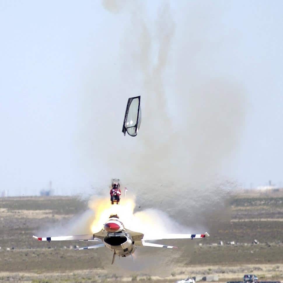 Hurtling through the air in an ejection seat can't be pleasant...