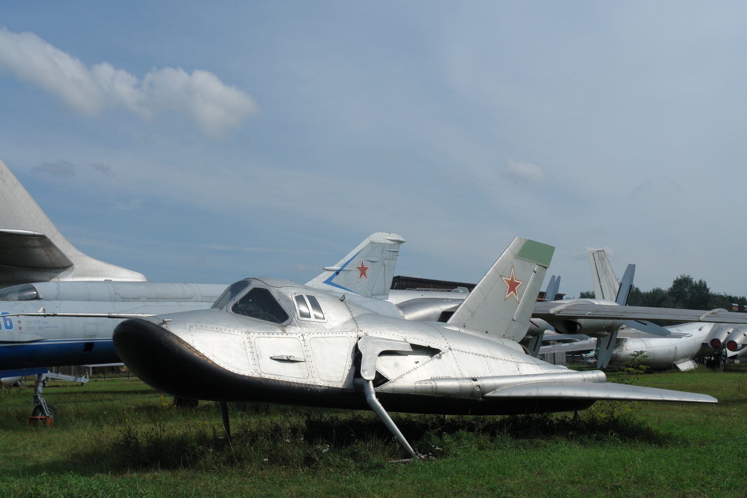 The MiG-105-11a parked at a museum.