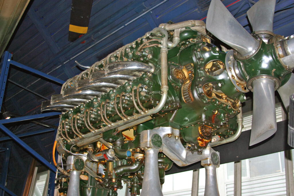 A Napier Sabre engine in a museum.