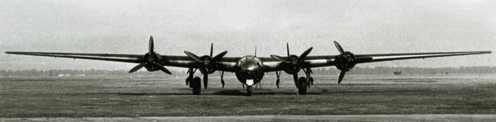 The Me 264 front on shows the size of this beast.