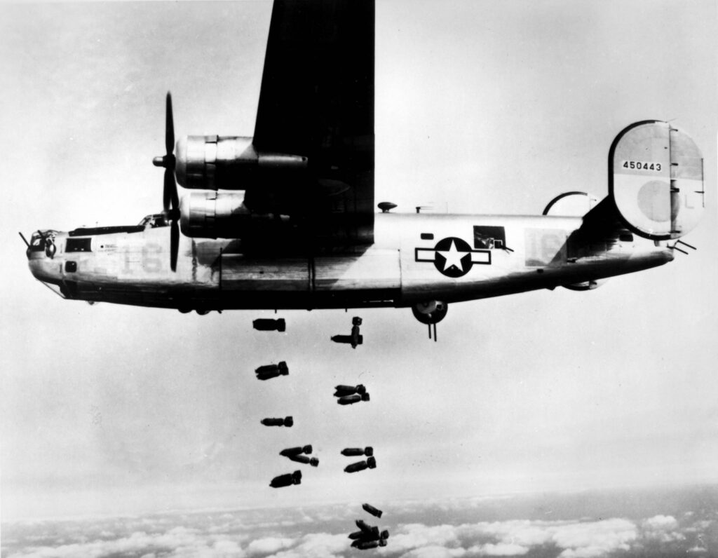 The B-24 was heavily armed to defend against enemy aircraft.