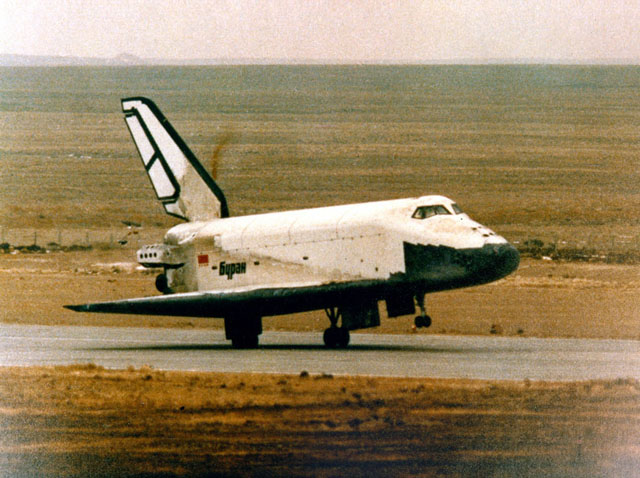 Buran space vehicle landing.