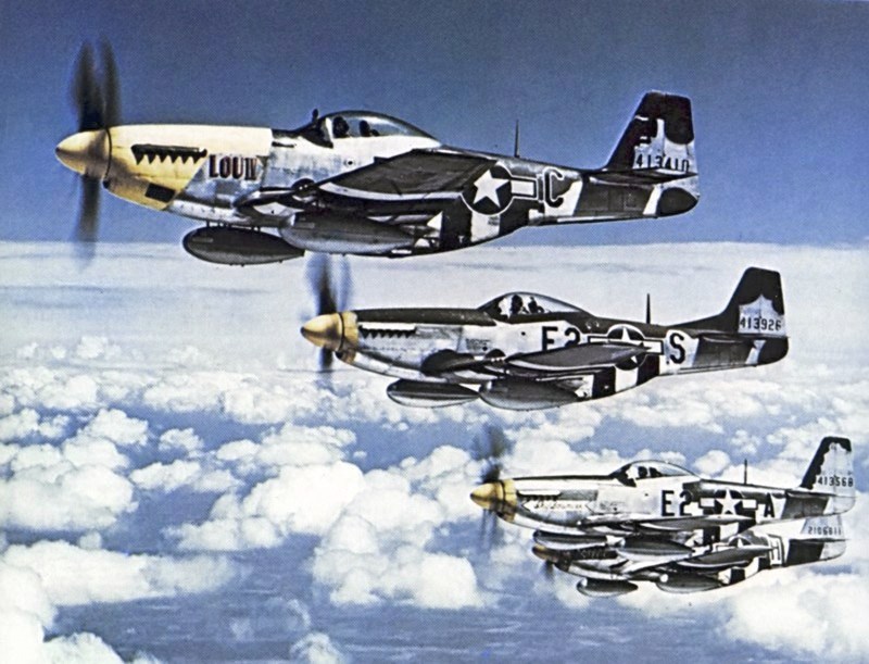 A squadron of P-51s.