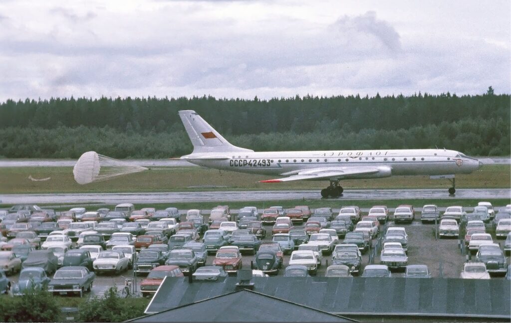 Tu-104 during landing.