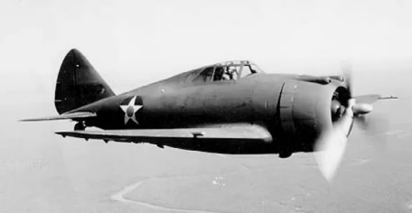 A P-43 Lancer in level flight.