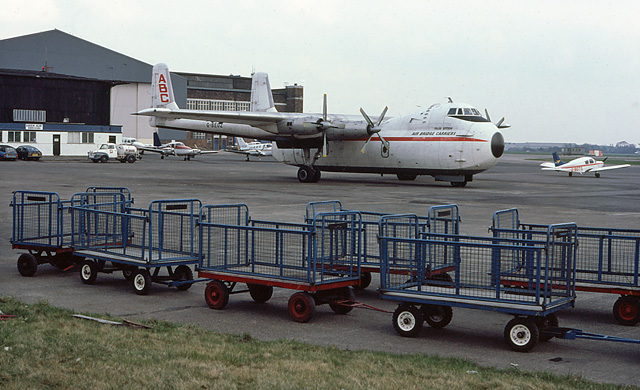An AW 660 Argosy parked at an airport.