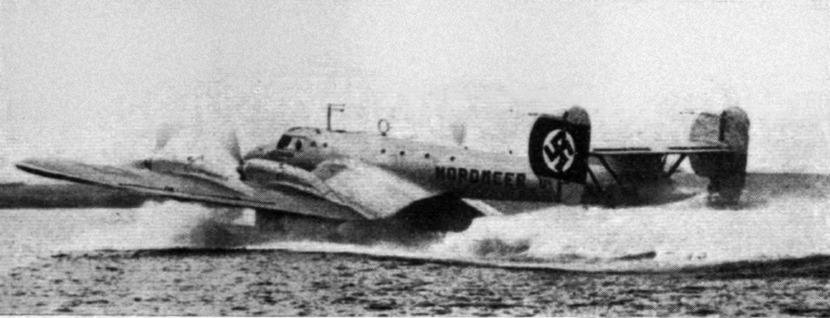 Ha 139 during landing on water.