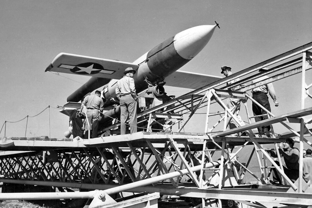 JB-2 missile readied for launch.