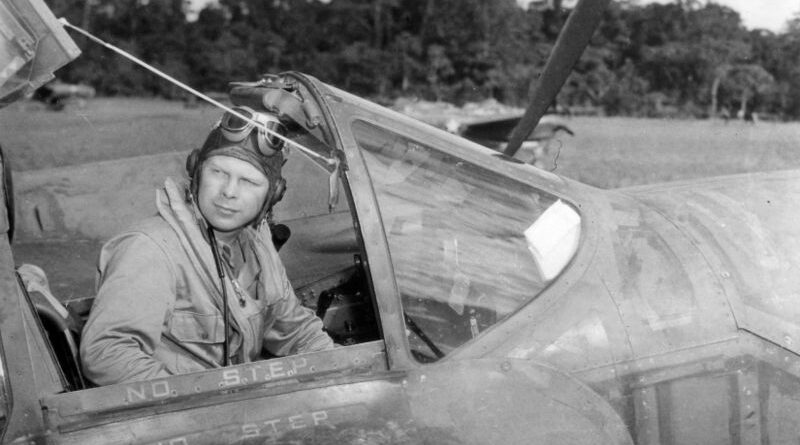 Major Richard Bong in his P-38 Lightning.