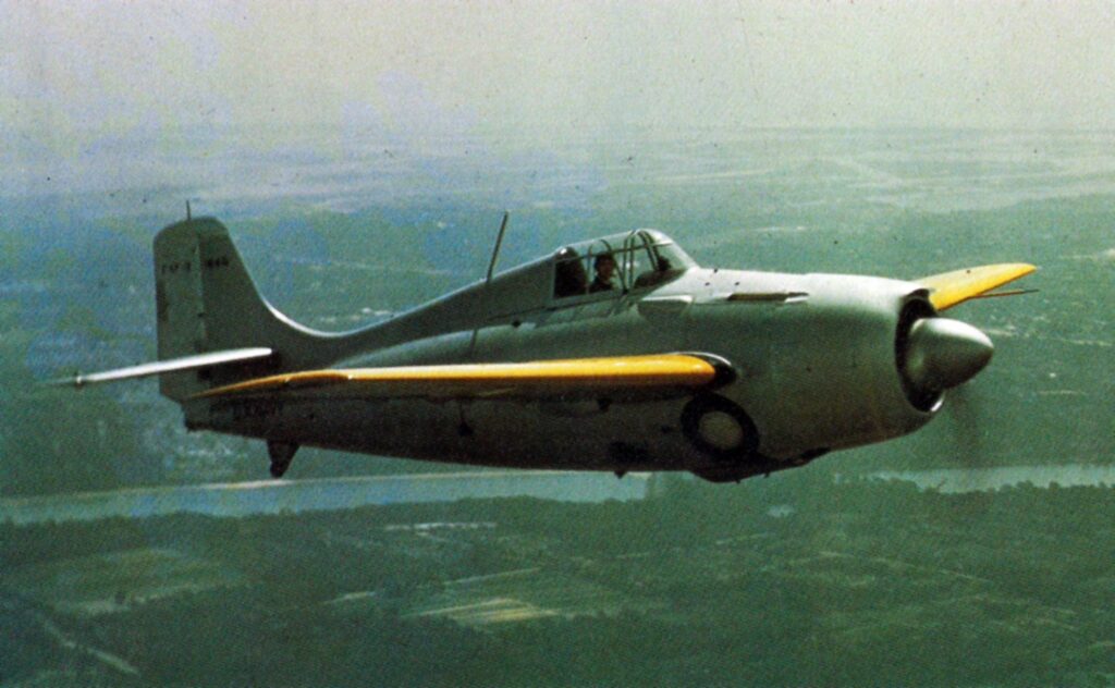 An F4F with a prop spinner.