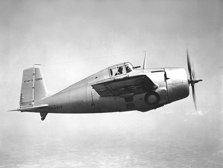 The X F4F -3 flying in 1939.