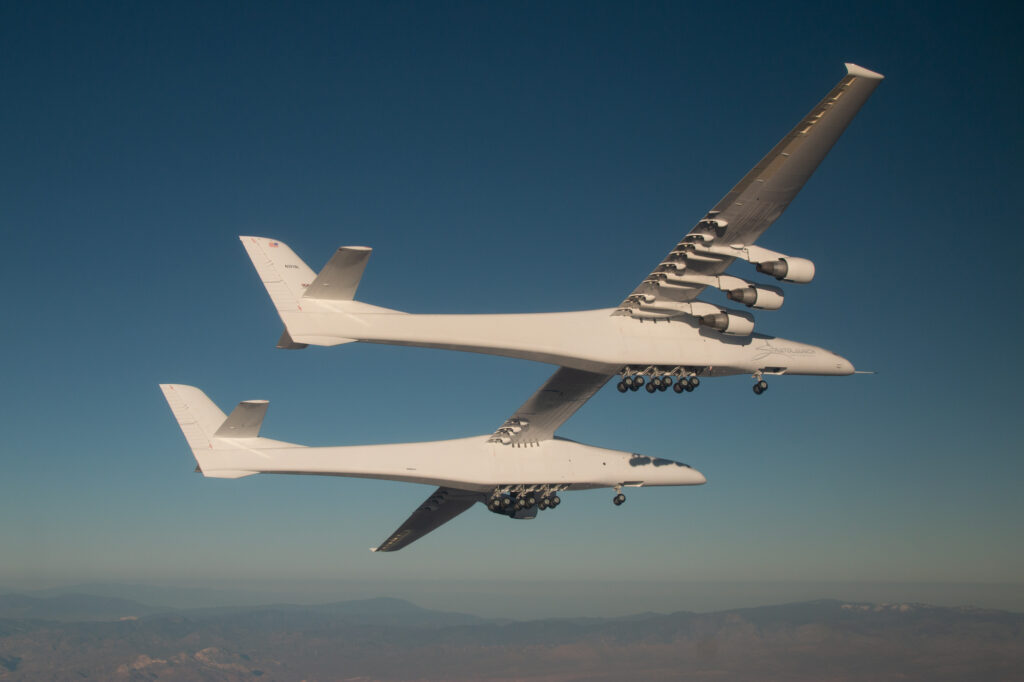The Stratolaunch on its first flight.