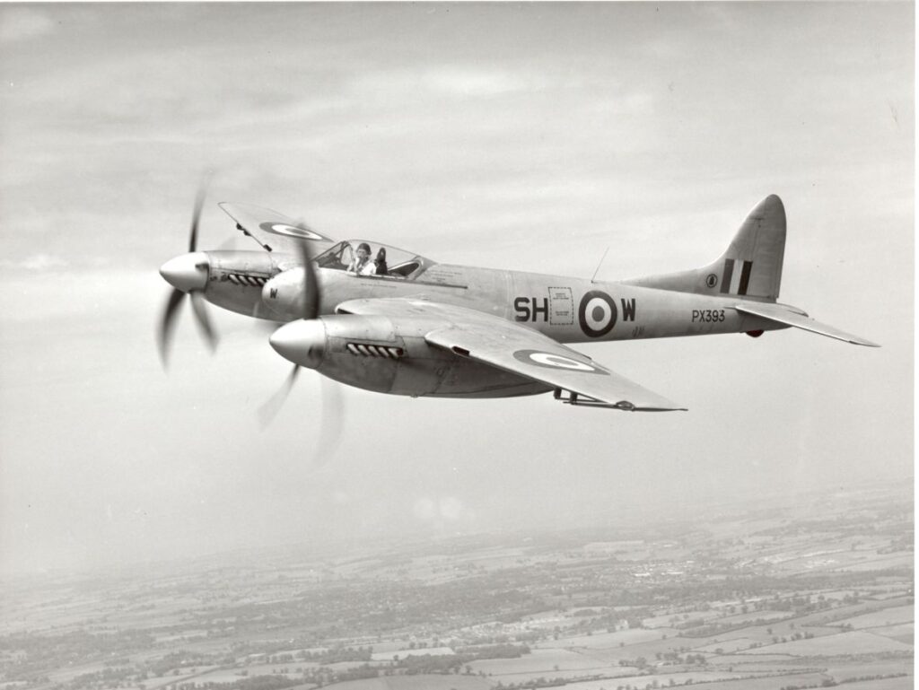 de Havilland DH.103 in flight.