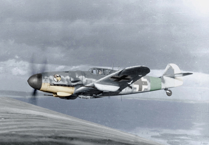 A Bf 109 G-6 - similar to the aircraft Overstreet was chasing. Photo credit - Ruffneck88 CC BY-SA 4.0.