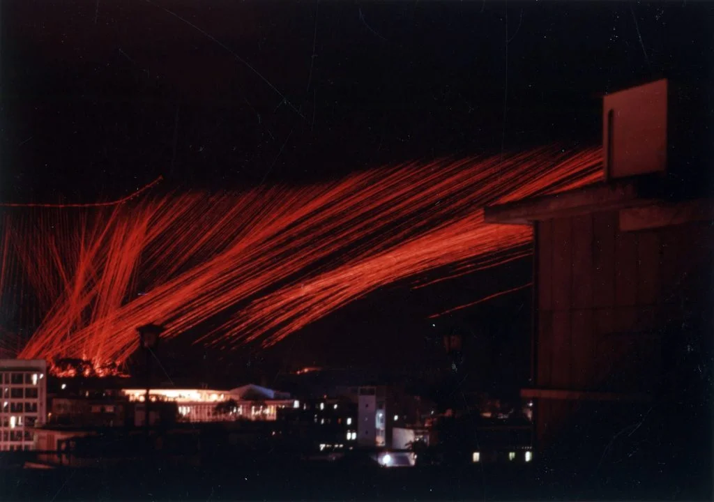A timelapse of AC-47 tracers over Saigon in 1968.