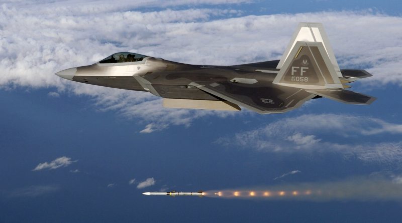 The F-22 can carry multiple radar missiles.