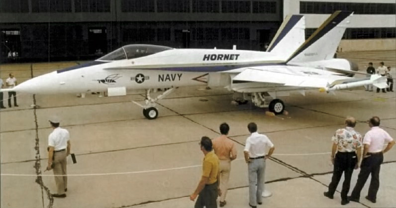The YF-18A Hornet on display in 1978.