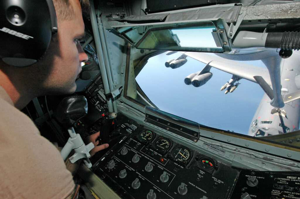 Boom operators view of a B-52.