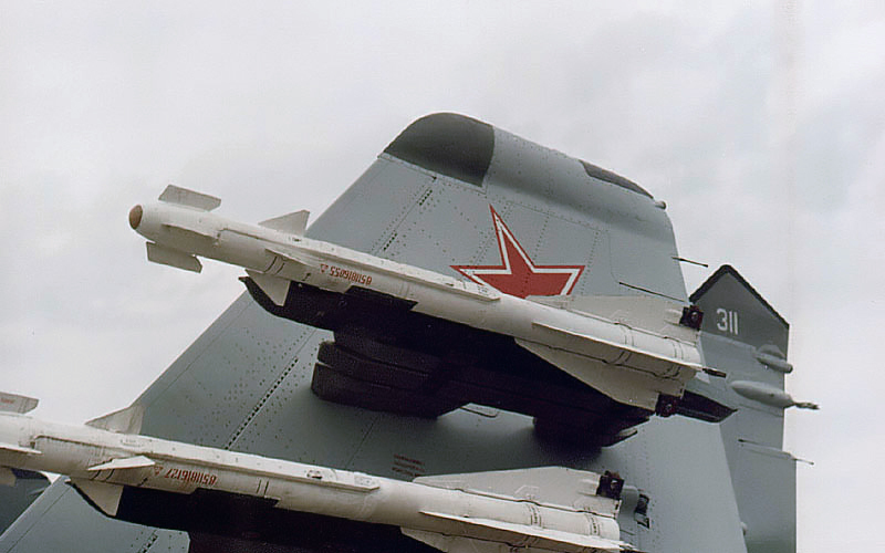 A pair of R-60 missiles. These IR weapons are deadly at close range.