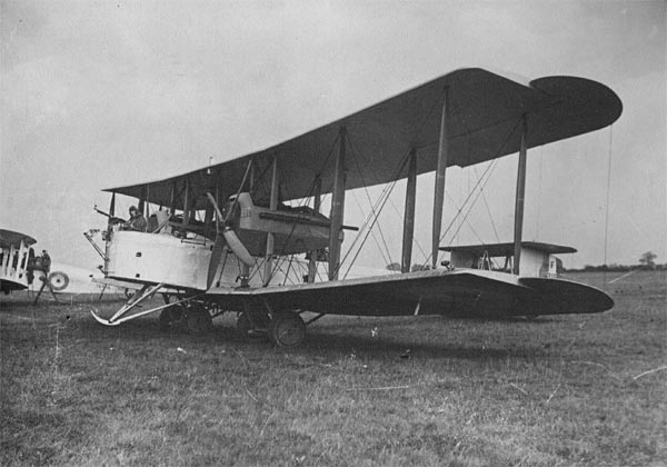 The Vimy was intended to be used in the first World War as a bomber.