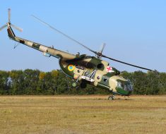 Ukrainian Mi-8 performing nose-down manoeuvre.