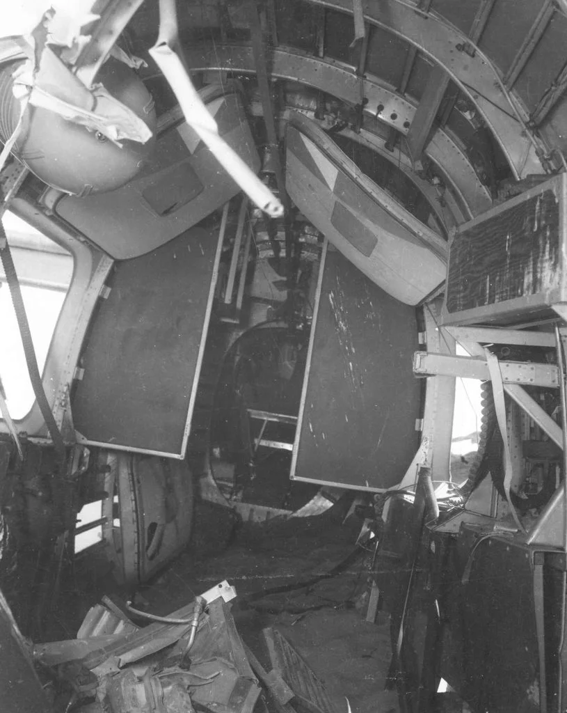 An interior view of the aircraft's waist section.