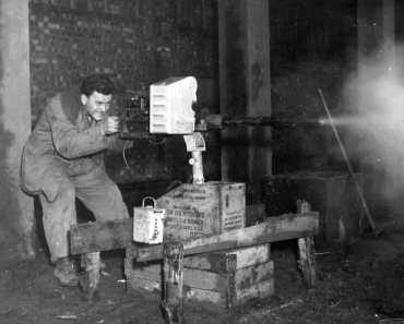 Aerial gunnery training with the 8th Air Force in England during 1944. Bomber groups established training programs to get airmen prepared for combat
