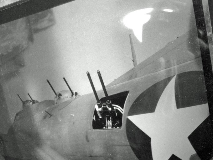 This is an unusual view of the firepower on the Boeing YB-40, a heavily armed 'gunship'