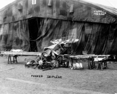 The wreckage of the Red Baron's plane