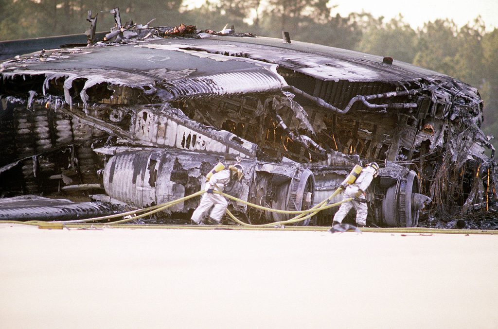 C-141 wreckage after the disaster.